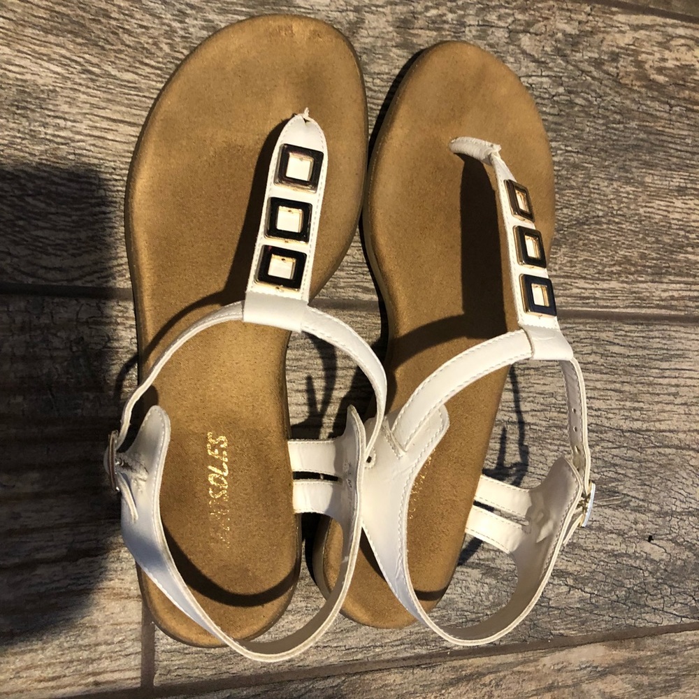 White sandals